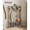 VASAGLE Hall Tree with Bench and Shoe Storage, Coat Rack with Shoe Bench, Entryway Furniture, 16 Open Compartments, 6 Tri-Hooks - 3 of 4