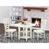 HomeStock 3-Piece Linen White Finish Solid Wood Top Dining Table Set - 2 of 4
