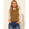 INSPIRE CHIC Women's Faux Suede Casual Sleeveless Biker Vest Jacket - 2 of 4