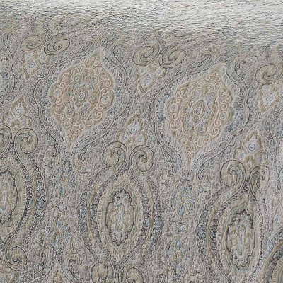 Elegant East Indies Inspired King Cotton Quilt Set in Sophisticated Gray