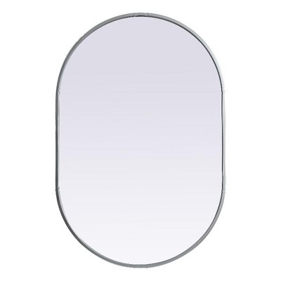 Elegant Lighting Metal Frame Oval Mirror 24x36 Inch in Silver