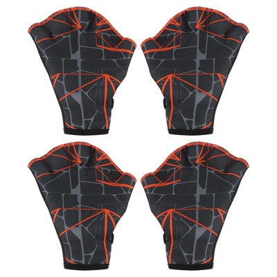 Unique Bargains Swimming Diving Training Resistance Webbed Aquatic Gloves 2 Pairs