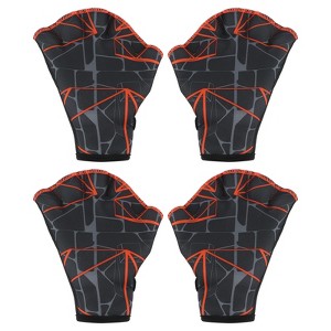 Unique Bargains Swimming Diving Training Resistance Webbed Aquatic Gloves 2 Pairs - 1 of 4