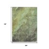 Green And Charcoal Abstract Washable Indoor Outdoor Area Rug - 3 of 4