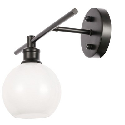 Elegant Lighting Collier 1 light Chrome and Frosted white glass left Wall sconce