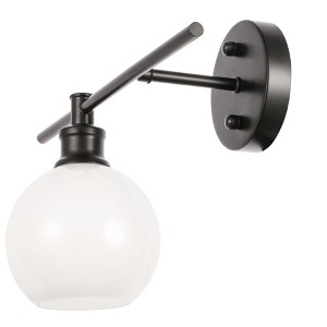 Elegant Lighting Collier 1 light Chrome and Frosted white glass left Wall sconce - 1 of 4