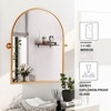 31"x24" Arched Bathroom Mirror, Rotating Wall Hanging Mirror Wall Mounted Vanity Mirror for Bedroom Living Room Entryway, Gold - image 4 of 4