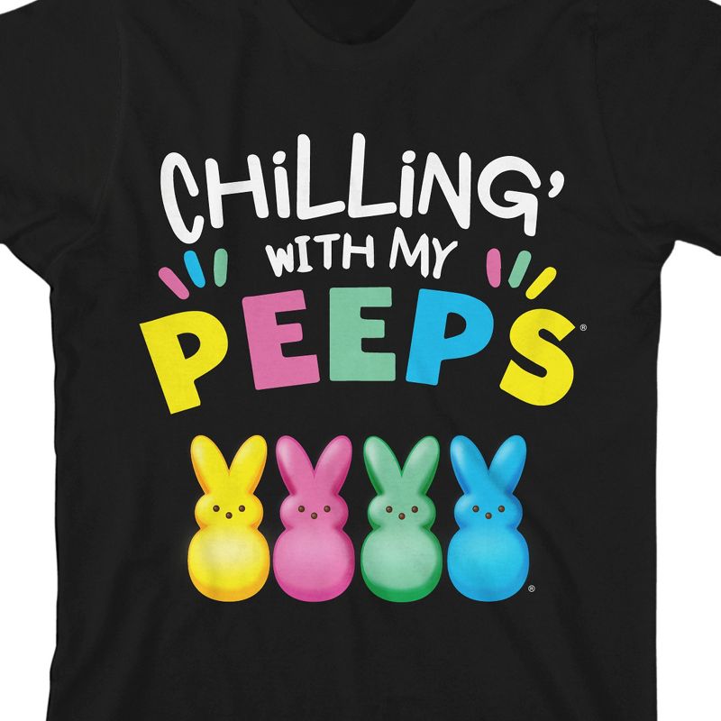 Bioworld Peeps Chilling With My Peeps Youth Black Graphic Tee, 2 of 4