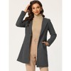 INSPIRE CHIC Women's Mid-thigh Collarless Single Breasted Outwear Winter Overcoat - 2 of 4