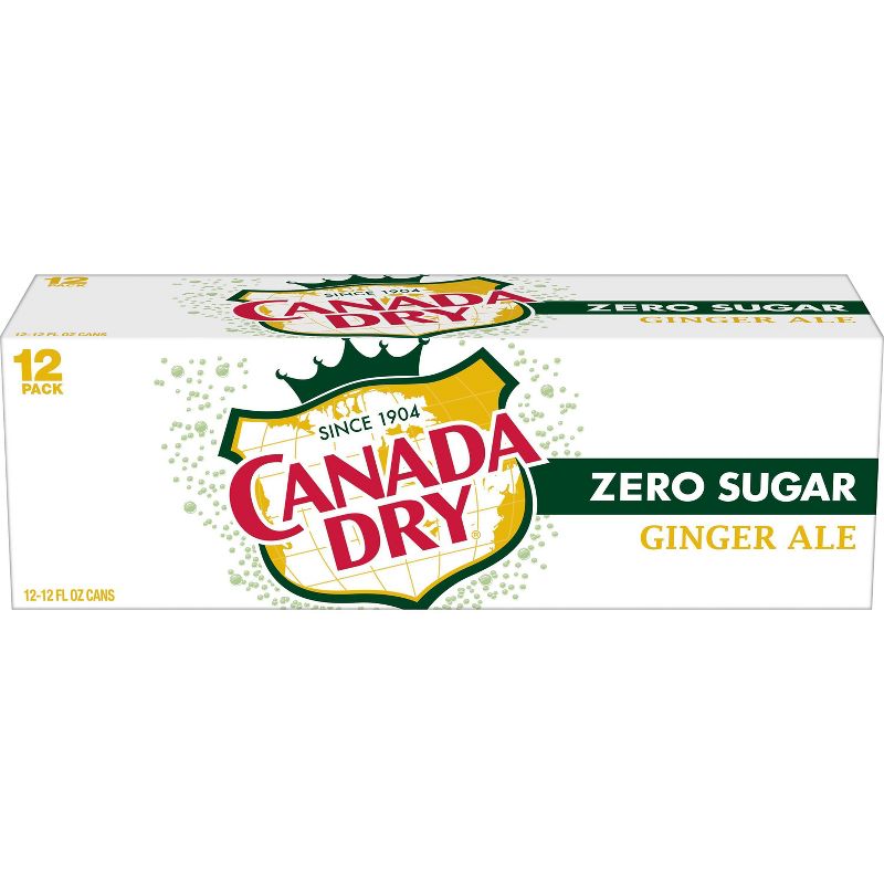 Canada Dry Zero Sugar Ginger Ale Soda - 12pk/12 fl oz Cans, 3 of 10