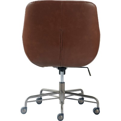 Brown Leather High Back Swivel Executive Office Chair