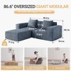 Dolonm 86.6"Modular Combination Sofa,Convertible Boneless Compression Sofa Bed,2 seats,for Living Room Bedroom, No Assembly Required - 2 of 4