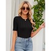 Womens Knit Shirts Slim Fit Sweater Tops Short Sleeve Round Neck Tops - 2 of 4