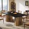 Tribesigns Dining Table for 4-6, 63" Farmhouse Rectangular Kitchen Table with Octagonal Sturdy Base, for Dining Room, Black & Rustic Brown - 4 of 4