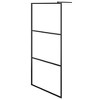 vidaXL Walk-in Shower Wall with Clear ESG Glass Black 39.4 in.x76.8 in. - 2 of 4
