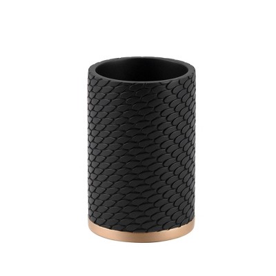 Allure Home Creations Amal Bathroom Tumbler Gold/Black: Resin Material, Hand Wash, 12.17oz Capacity