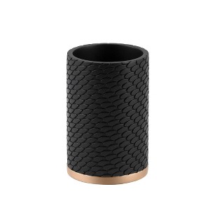 Allure Home Creations Amal Bathroom Tumbler Gold/Black: Resin Material, Hand Wash, 12.17oz Capacity - 1 of 4