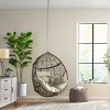 Indoor Egg Chair,Teardrop-Shaped Swing Egg Chair With 8ft Chain And Tufted Cushion,Swing Chair,Egg Chair For Patio,Living Room-Cuddlewood - 2 of 4
