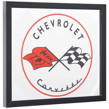 Chevrolet Corvette Printed Accent Mirror White/Red - American Art Decor