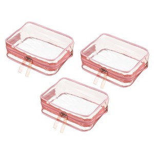 Unique Bargains Travel PVC Toiletry Bags Cosmetic Bags with Zipper for Home Storage and Travel - 1 of 3