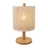 Natural Oak Table Lamp – Paper-Rattan Linen Shade, 110–120V Plug-In Desk Light for Bedroom, Living Room or Office - 4 of 4