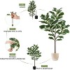 Artificial Ficus Lyrata Plant, Faux Fiddle Leaf Fig Tree with 46 Fiddle Leaves for Indoor Outdoor Home Office Decor Housewarming Gift - 3 of 4