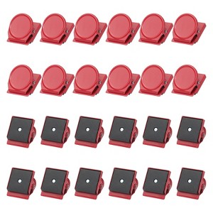 Unique Bargains Stainless Steel Decorative Hooks and Hangers Refrigerator Magnetic Clips 1.38" x 1.22" 24 Pcs - 1 of 3