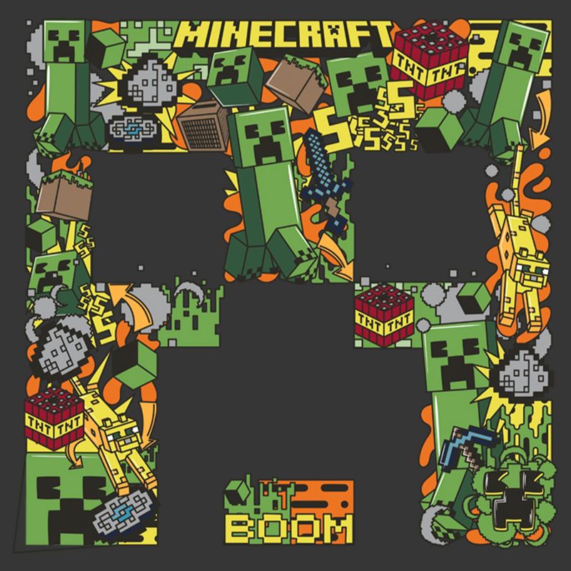 Boy's Minecraft Creeper Face Collage T-Shirt, 2 of 6