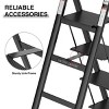 Racxily 4 Step Ladder, Retractable Handgrip Folding Step Stool with Anti-Slip Wide Pedal, Aluminum Step Ladders,300lbs Safety Household Ladder - 3 of 4