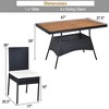 Tangkula 5PCS Outdoor Rattan Wicker Dining Set Acacia Wood Table & 4 Chairs with Cushions - 2 of 4