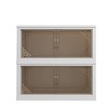 SEVOBAL Decorative Storage Cabinets 2-Pack 31.5’’ Wide Transparent Foldable Storage Bins with Dual Access Doors , Beige, 31.5"*14.96"*30.31" - 3 of 4
