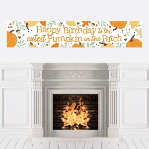 Big Dot of Happiness Little Pumpkin - Happy Birthday Fall Birthday Decorations Party Banner - 1 of 4