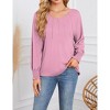 Women's Long Sleeve Crewneck T-Shirt Top with Ruffled Cuff - 3 of 4