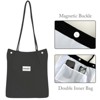 Wrapables Corduroy Tote Bag, Casual Everyday Shoulder Handbag, 2pc Black/Brown - 3 of 4