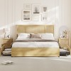 Bed Frame with Natural Rattan Headboard, Strong Wooden Slats, No Box Spring Required, Wood Platform Beds, Noise Free, No Box Spring Needed - 2 of 4