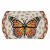 Earth Rugs Rustic Monarch Round Coaster – Oversized 7" Butterfly Table Protector - 2 of 3