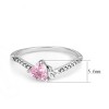 Slickblue Polished Stainless Steel Ring with Rose & Clear or Rose & Blue CZ - Women's Elegant Jewelry - Size 5-10 - 3 of 4