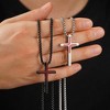 Turandoss 2Pcs Baseball Cross Necklace for Men Boys - Black Silver Stainless Steel Bible Verse Cross Pendant Necklaces, Gifts for Men, Chain 20 inch - 2 of 4