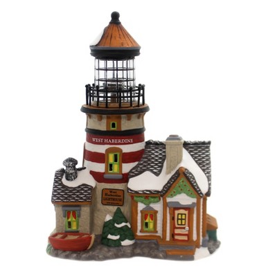 Department 56 House 8.0" West Haberdine Lighthouse New England Village  -  Decorative Figurines