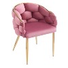 Ridstar Upholstered Handmade Velvet Accent Chair & Armchair With Gold Legs For Reading, Living Room-Pink - 4 of 4