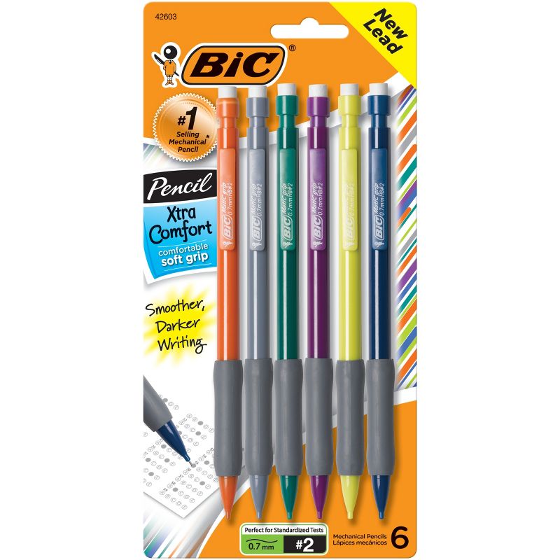 BIC #2 Mechanical Pencils, 0.7mm, 6ct - Multicolor, 1 of 12
