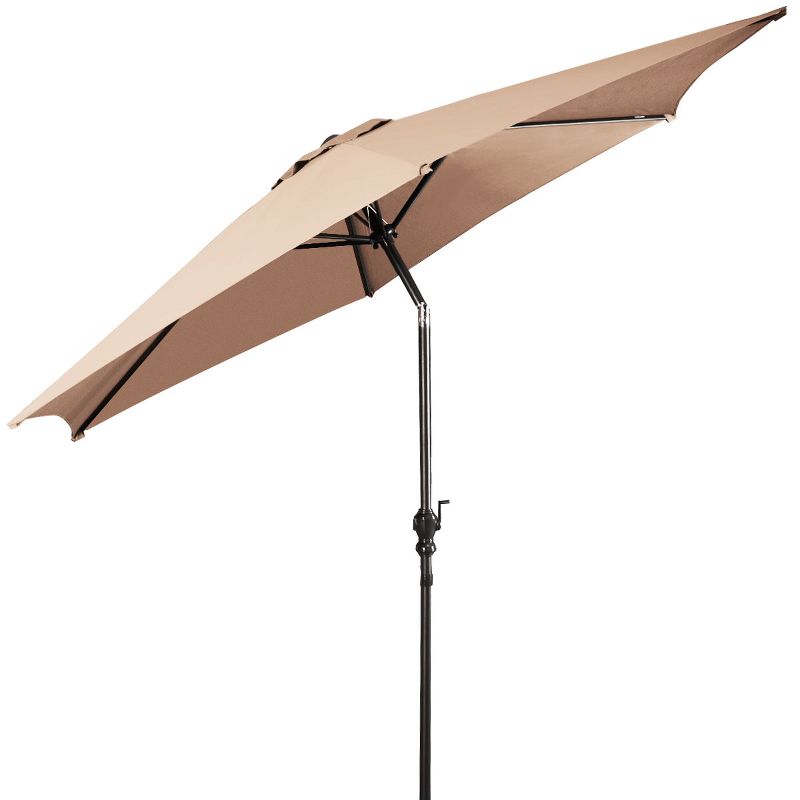 Costway 10FT Patio Umbrella 6 Ribs Market Steel Tilt W/Crank Outdoor Garden Beige, 2 of 13