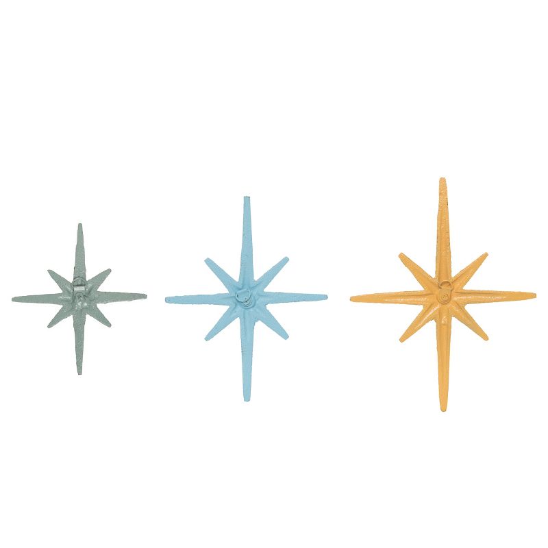 Transpac Metal 8.66 in. Multicolor Spring Bright Stars Wall Decor Set of 3, 3 of 4