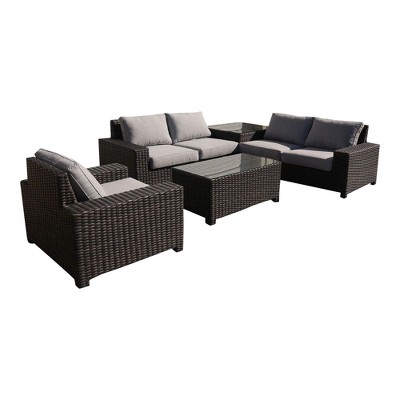 Courtyard Casual St Lucia 5 pc Sectional Set with Club Chair