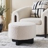 Riah Faux Shearling Round Ottoman - Safavieh - 2 of 4