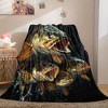 Largemouth Bass Fish Design Flannel Fleece Throw Blanket, All Season Soft Polyester Couch and Car Nap Accessory, Christmas Gift. - 4 of 4