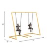 Sagebrook Home Decorative Swinging People Metal Bookends For Shelves, Set of 2, Gold - 4 of 4