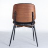 PAGED Set of 2 Mid-Century Modern Dining Chairs with Soft Backrest & Metal Legs,Faux Leather Armless Chairs for Kitchen,Living Room - 2 of 4