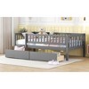 NicBex Twin Size Daybed, Wooden Day Bed with 2 Drawers, Sofa Bed Frame with Fence Guardrails - 2 of 4
