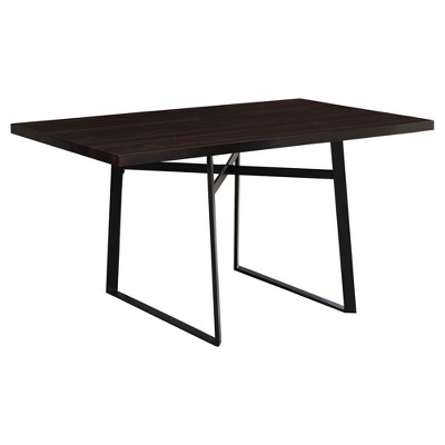 Dining Table - Cappuccino, Black Metal - EveryRoom